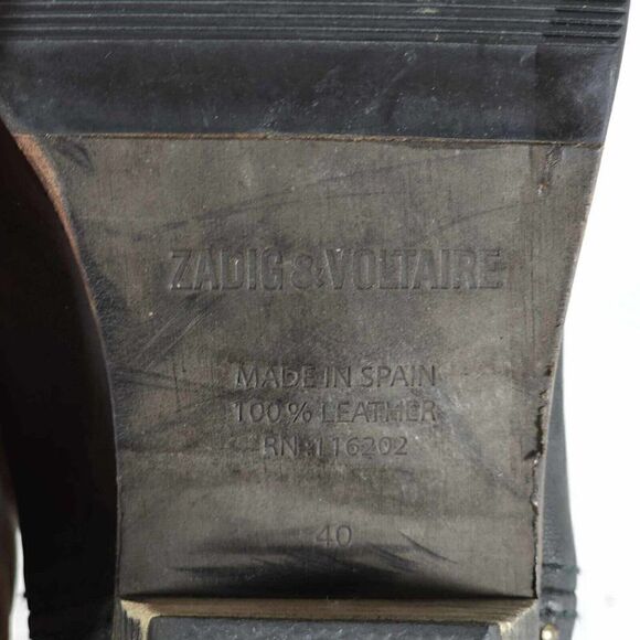 ZADIG & VOLTAIRE Women’s EU40 US 9-9,5 Black Leather Studded Ankle Boots - Picture 10 of 12